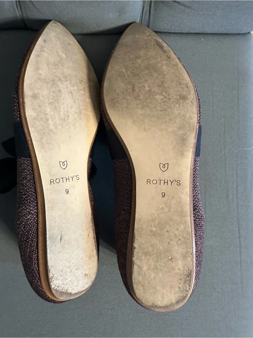 Women's Rothy's Retired The Point Mary Jane Twilight Flats with Bow Size 9 1010